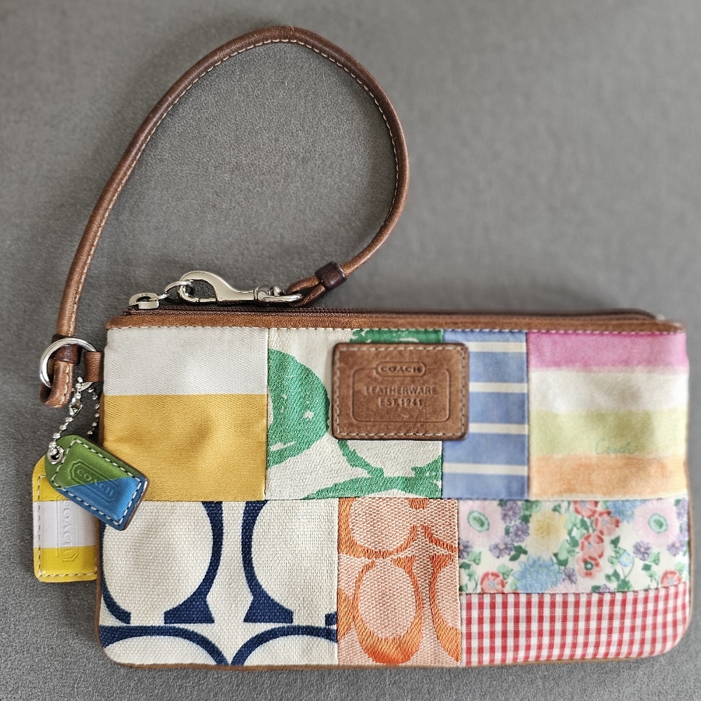 Coach Multicolor Patchwork Wristlet Guc - image 1